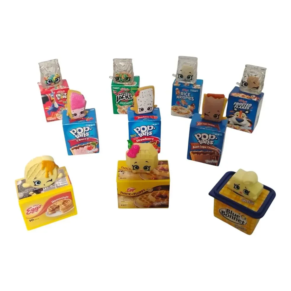 Shopkins Real Littles Lot of 10 With Containers Season 12 Cereal Pop Tarts Eggos